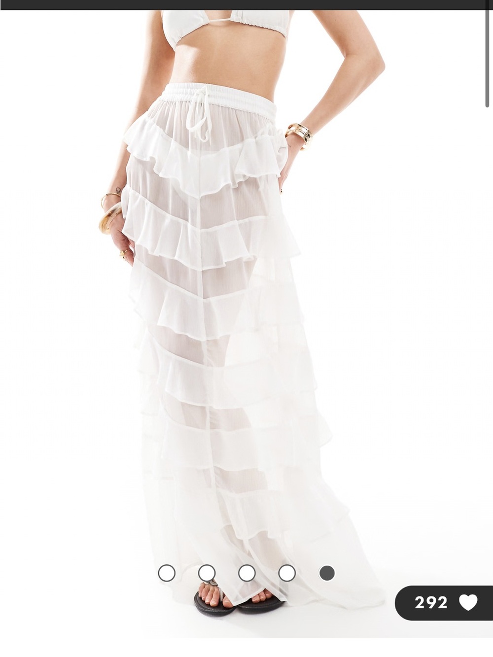 NWT Miss Selfridge Sheer Ruffle Skirt US 0